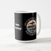 Das Leben ist besser am Pontoon-See Captain Funny Kaffeetasse (VorderseiteRechts)