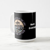 Das Leben ist besser am Pontoon-See Captain Funny Kaffeetasse (Vorderseite Links)
