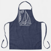 Das Leben ist besser am See Blue White Schürze (Vorderseite)