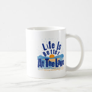 Das Leben ist besser am See Bum Angeln Bootfahren Kaffeetasse