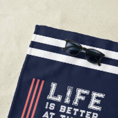Das Leben ist besser am See Family Navy Blue Strandtuch (Beispiel)