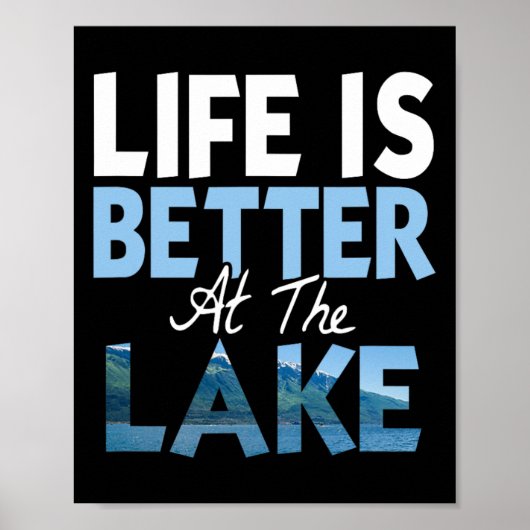 Das Leben ist besser am See Fischen Bootfahren Poster (Vorne)
