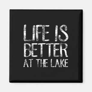 Das Leben ist besser am See Lustiger Camping-Angle Magnet