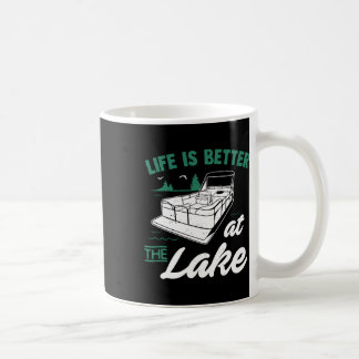 Das Leben ist besser am See - Pontoonboot-Geschenk Kaffeetasse