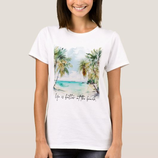 Das Leben ist besser am Strand Familienurlaub T-Shirt (Vorderseite)