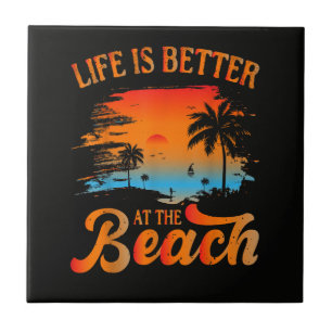 Das Leben ist besser am Strand Fliese