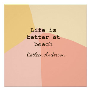 Das Leben ist besser am Strand gelb orange Boho ru Poster