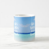 Das Leben ist besser am Strand Kaffeetasse (Mittel)
