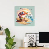 Das Leben ist besser am Strand - Küstenästhetik Poster (Heimbüro)