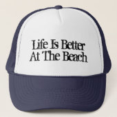 Das Leben ist besser am Strand lustige Ruhestandsm Truckerkappe (Vorderseite)