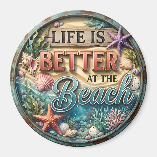 Das Leben ist besser am Strand Magnet (Vorne)