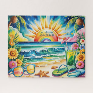 Das Leben ist besser am Strand Puzzle