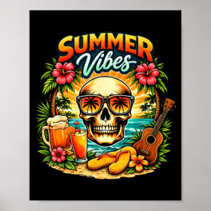 Das Leben ist besser am Strand Retro Palmen Poster