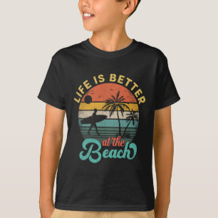 Das Leben ist besser am Strand Retro Sommerferien T-Shirt