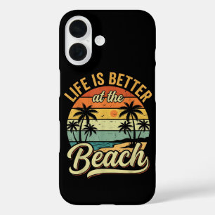 Das Leben ist besser am Strand Retro Sommerurlaub iPhone 16 Hülle