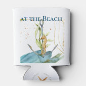 Das Leben ist besser am Strand / Seepferd in Flasc Dosenkühler (Rückseite)