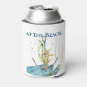 Das Leben ist besser am Strand / Seepferd in Flasc Dosenkühler (Kanne Rückseite)