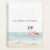 Das Leben ist besser am Strand Seestern Flamingo Planer (Vorderseite)