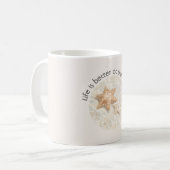 Das Leben ist besser am Strand Seestern Kaffeetasse (Vorderseite Links)