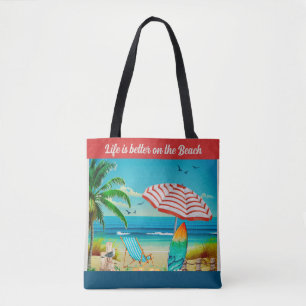 Das Leben ist besser am Strand, Sommer Tasche