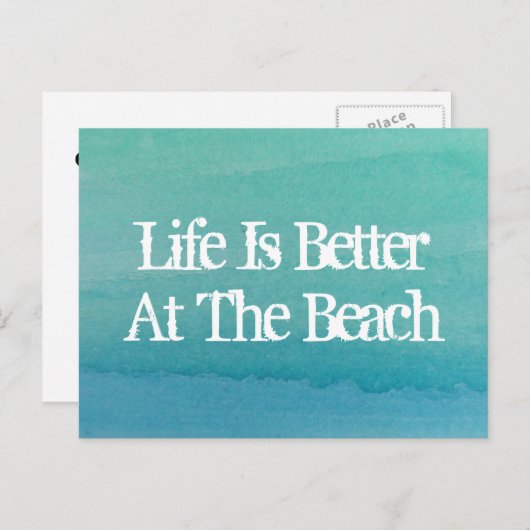 Das Leben ist besser am Strand Zuhause, der Postka Ankündigungspostkarte (Vorne/Hinten)