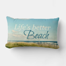DAS LEBEN IST BESSER AM STRANDSTRAND FOTO PILLOW LENDENKISSEN