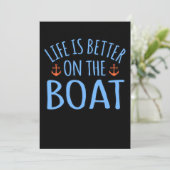 Das Leben ist besser auf Bootsschifffahrt Segler C Dankeskarte (Stehend Vorderseite)