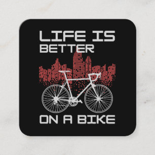 Das Leben ist besser auf dem Bike Quadratische Visitenkarte