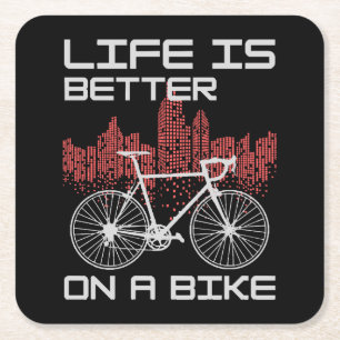 Das Leben ist besser auf dem Bike Rechteckiger Pappuntersetzer