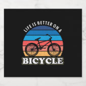 Das Leben ist besser auf dem Fahrrad Bierflaschenetikett (Einzelnes Label)