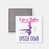 Das Leben ist besser auf dem Luftweg Yoga Magnet (Vorderseite/Rückseite)