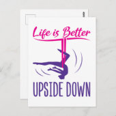 Das Leben ist besser auf dem Luftweg Yoga Postkarte (Vorne/Hinten)