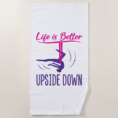 Das Leben ist besser auf dem Luftweg Yoga Strandtuch (Vorderseite)