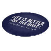 Das Leben ist besser auf dem Namen der Bootsfamili Schneidebrett (Ecke)