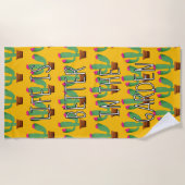 Das Leben ist besser auf dem niedlichen Katctus-Dr Strandtuch (Vorderseite)