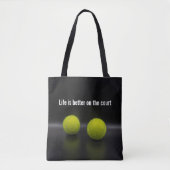 Das Leben ist besser auf dem Platz mit Tennisball Tasche (Vorderseite)