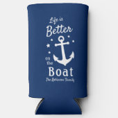 Das Leben ist besser auf dem Schiff Nautic Familie Selters Dosenkühler (Vorderseite)