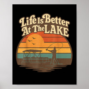Das Leben ist besser auf dem See Boot Vintage-Ange Poster