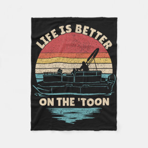 Das Leben ist besser auf dem Toon-Pontonboot Boate Fleecedecke