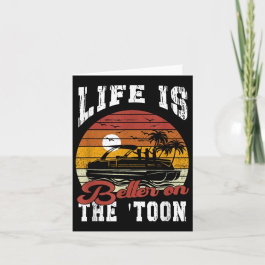 Das Leben ist besser auf dem Toon Pontoon Boot Cap Karte (Vorderseite)