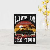 Das Leben ist besser auf dem Toon Pontoon Boot Cap Karte (Gelbe Blume)