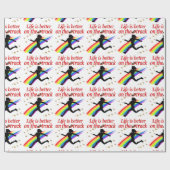 DAS LEBEN IST BESSER AUF DEM TRACK-RUNNER-DESIGN GESCHENKPAPIER (Flach)