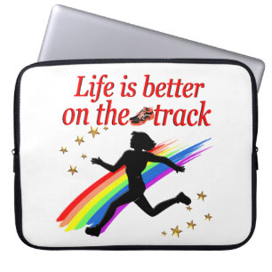 DAS LEBEN IST BESSER AUF DEM TRACK-RUNNER-DESIGN LAPTOPSCHUTZHÜLLE