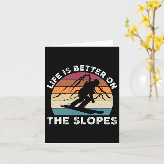 Das Leben ist besser auf den Pisten Funny Winter S Karte (Gelbe Blume)