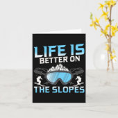 Das Leben ist besser auf den Pisten Karte (Gelbe Blume)