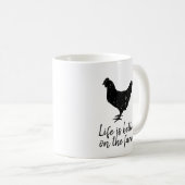 Das Leben ist besser auf der Farm lustiges schwarz Kaffeetasse (VorderseiteRechts)