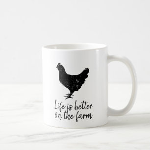 Das Leben ist besser auf der Farm lustiges schwarz Kaffeetasse