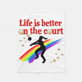 DAS LEBEN IST BESSER AUF DER VOLLEYBALLPLANUNG DES FLEECEDECKE