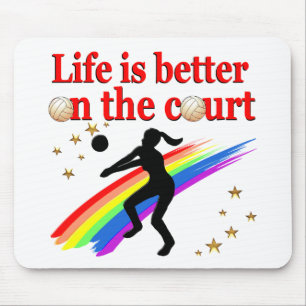 DAS LEBEN IST BESSER AUF DER VOLLEYBALLPLANUNG DES MOUSEPAD