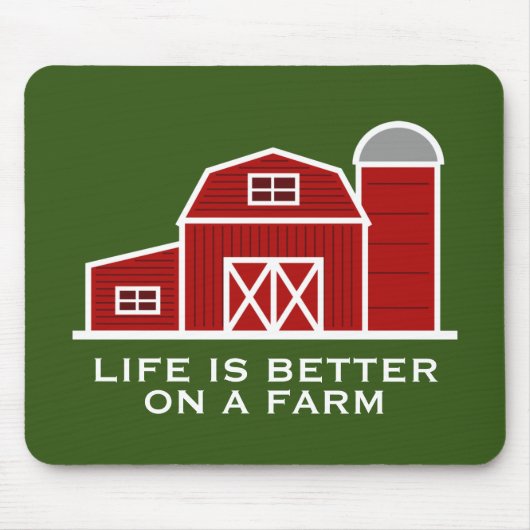 Das Leben ist besser auf einem alten Stallgebäude Mousepad (Vorne)